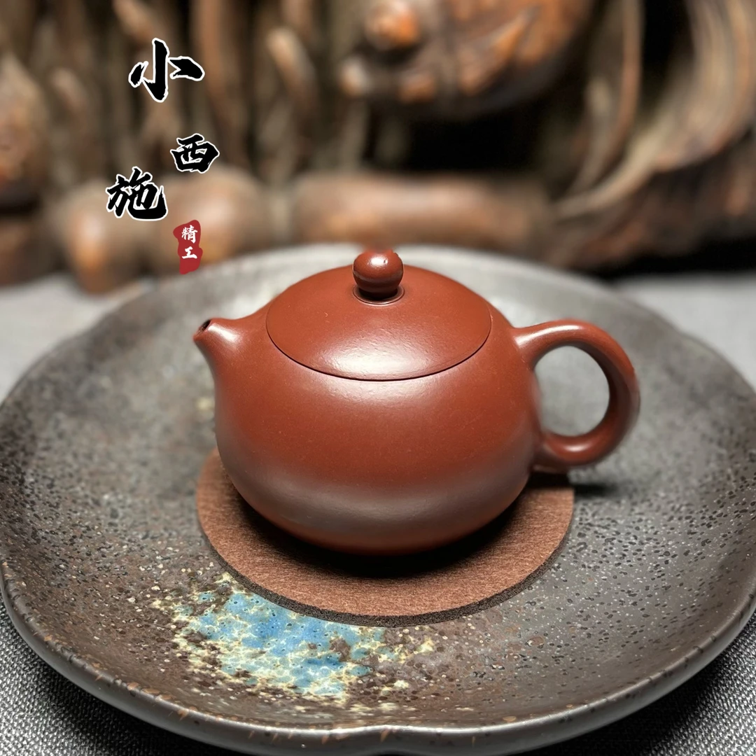 宜兴紫砂壶原矿老紫泥小西施壶130cc内推孔纯手工国潮中国风茶壶