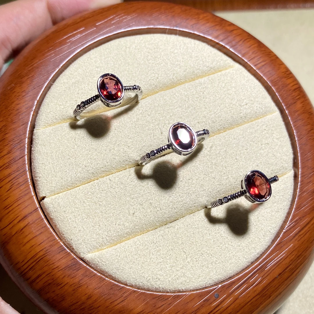 石榴石包镶戒指  多样性发其一【SLS0014】