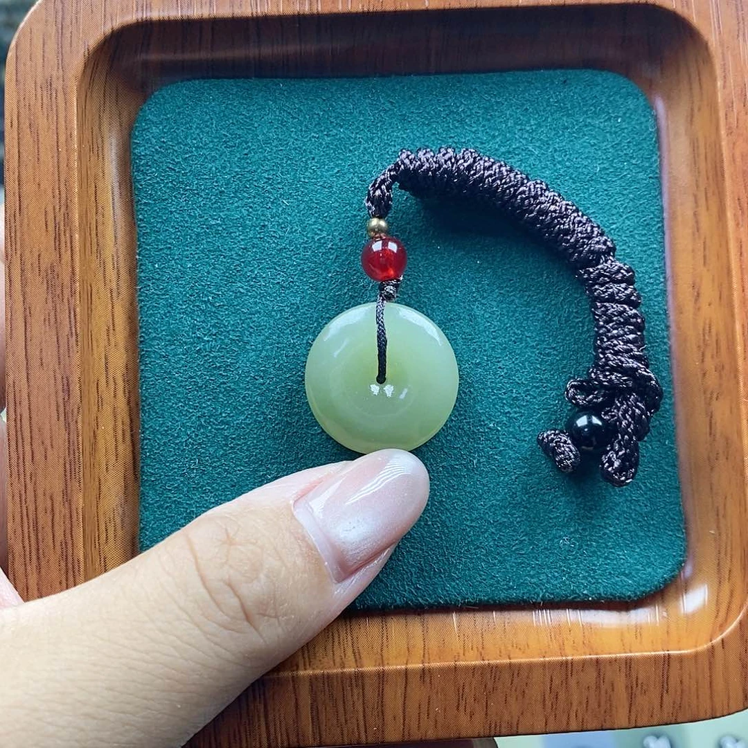 和田玉未镶嵌颈饰平安扣0900