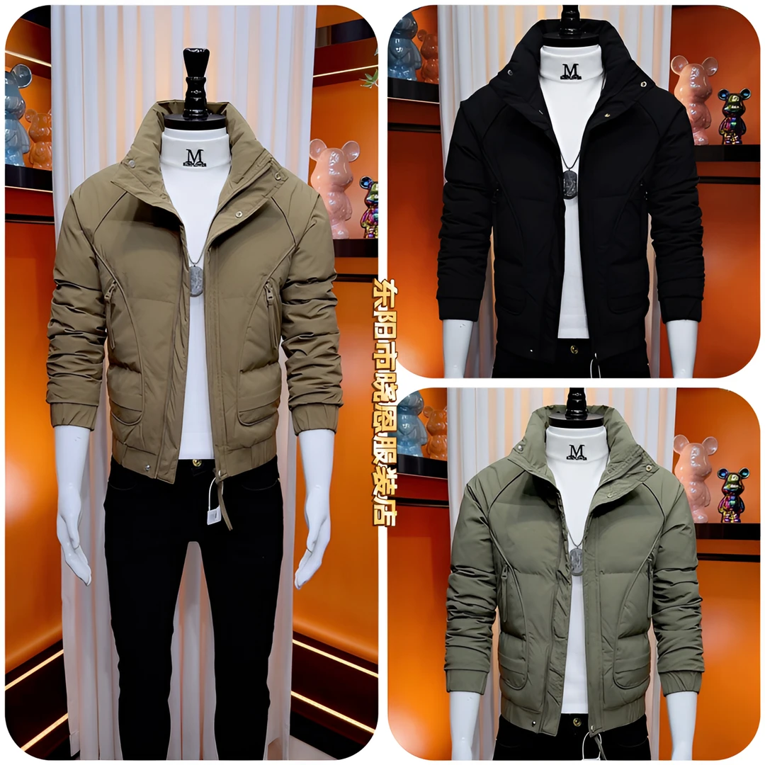 冬季男士棉服外套韩版修身立领简约棉衣潮流痞帅男士保暖夹克上衣