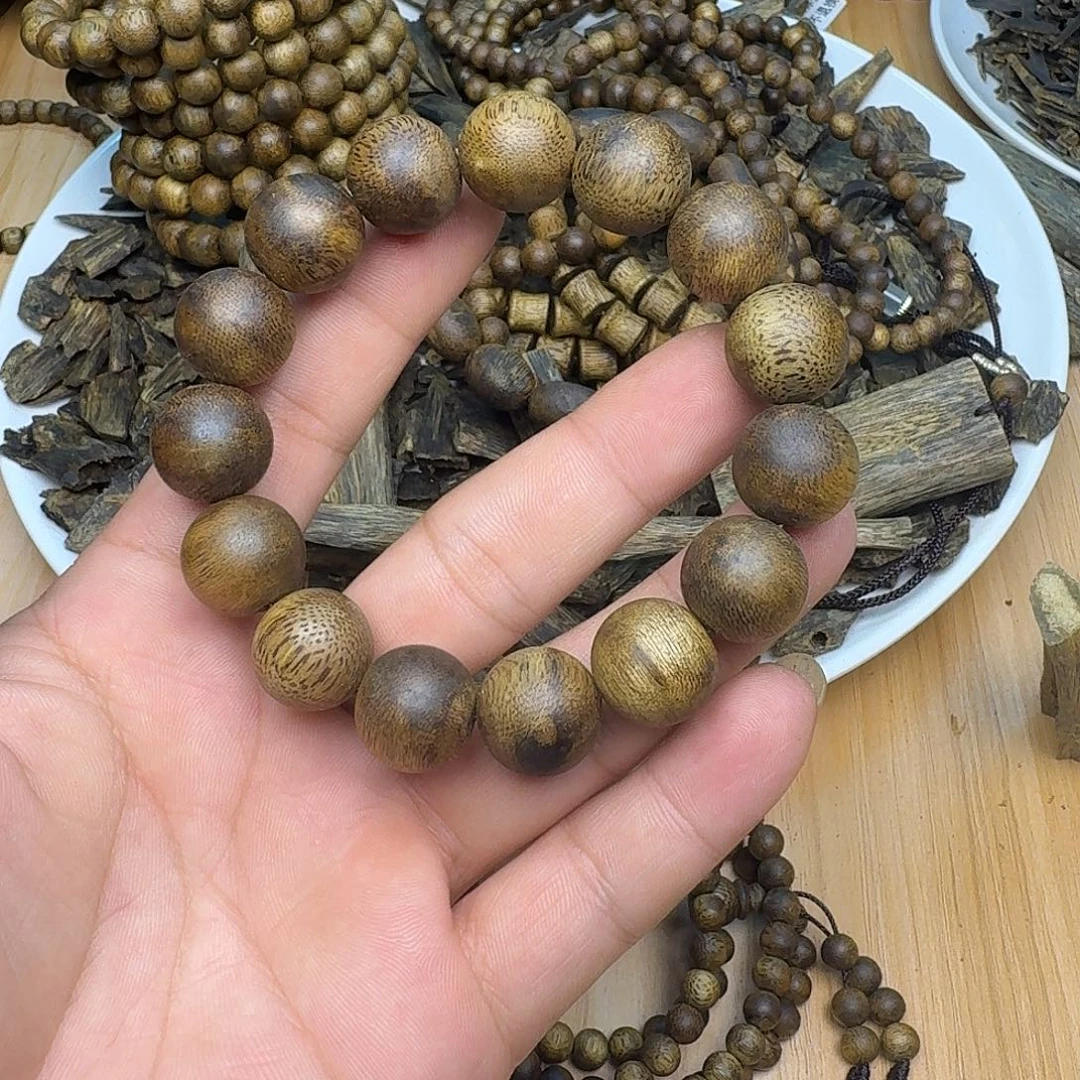 风***子沉香沉香碎屑单圈圆珠1.5-17克