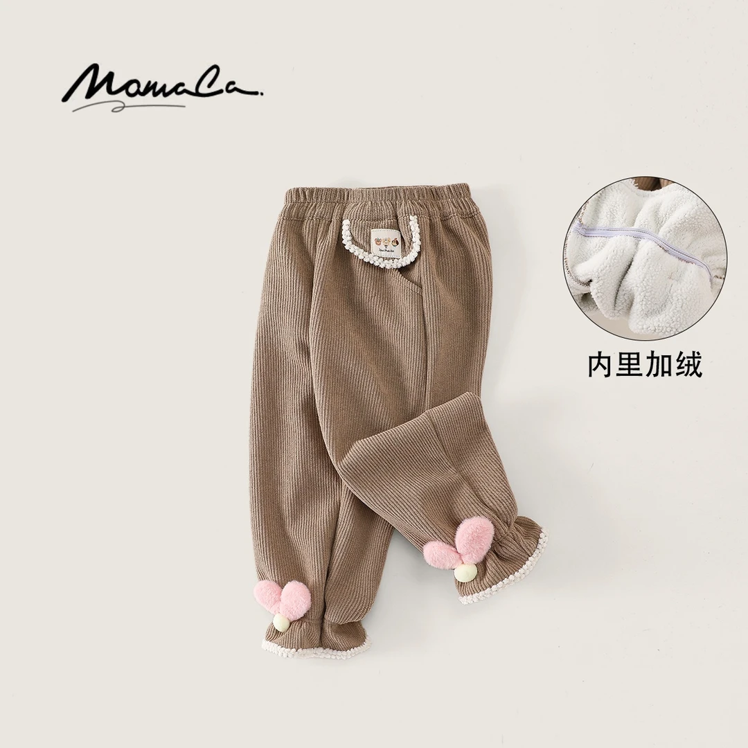 MOMOCO女童冬季百搭甜美保暖裤加绒束脚卫裤77830372003