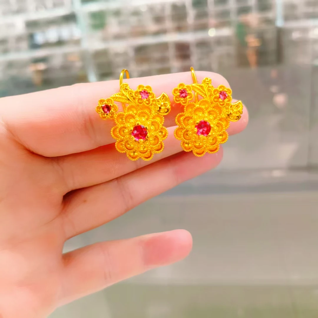 铜合金耳饰 kozluk halka 耳钩耳饰民族风金色耳环饰品复古精美