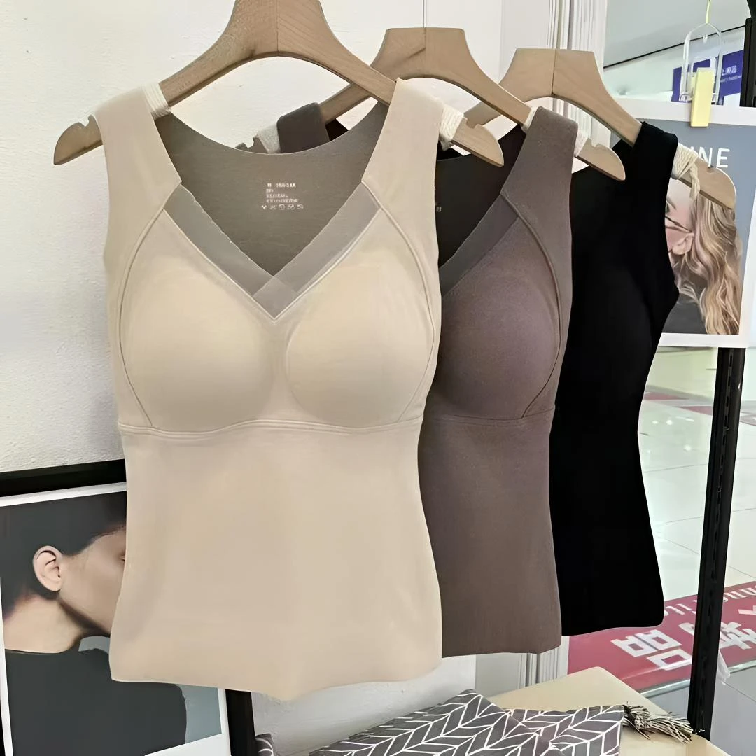 【小暖炉】+运补石墨烯打底保暖背心内衣文胸遮副乳一体秋冬背心女