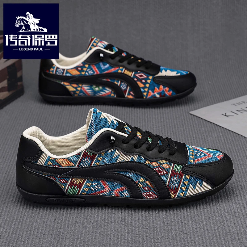 传奇保罗男鞋夏季新款韩版时尚阿甘鞋透气网面男士一脚蹬运动潮鞋