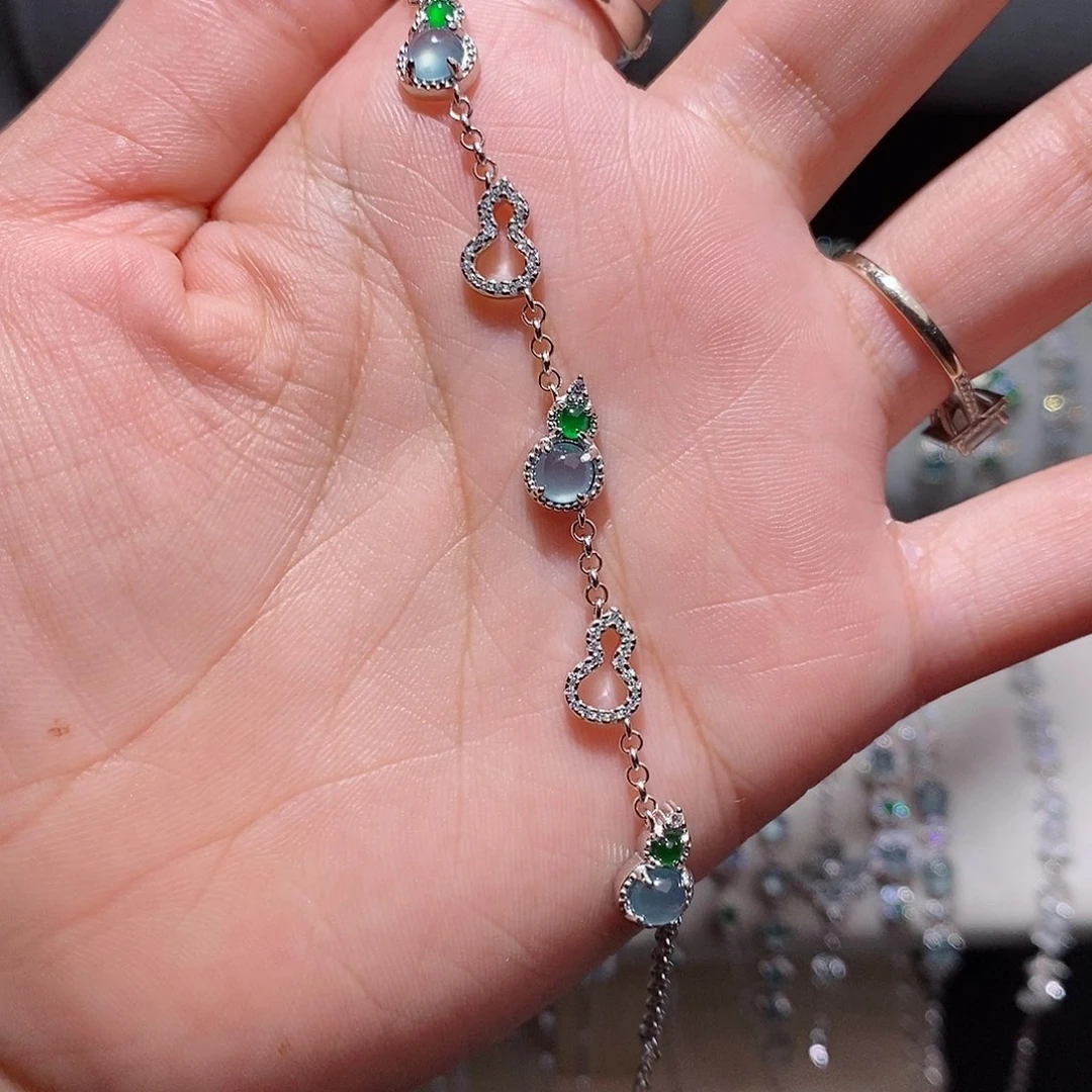 银S925镶嵌手链翡翠