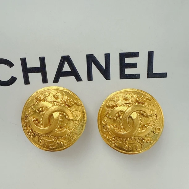 95新 Chanel/香奈儿 Chanel vintage香奈儿中古大号藤蔓耳夹