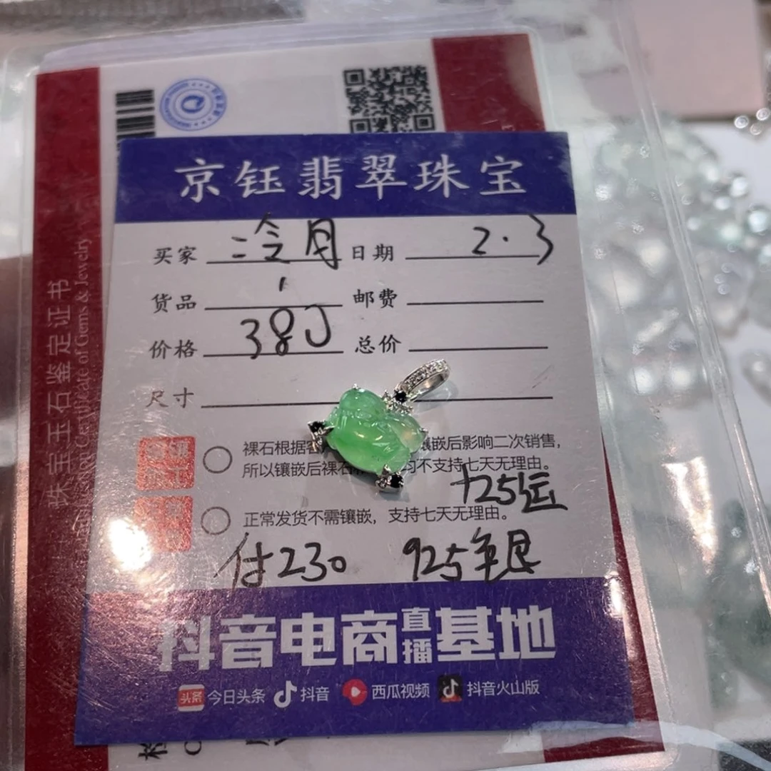 翡翠颈饰银S925镶嵌丨*月