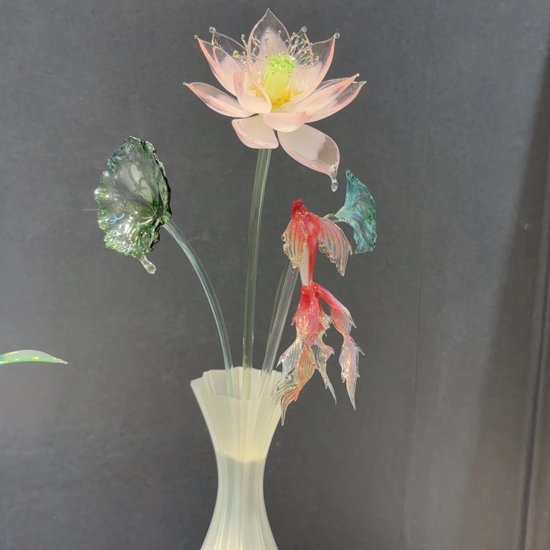 手工艺品琉璃锦鲤莲花38