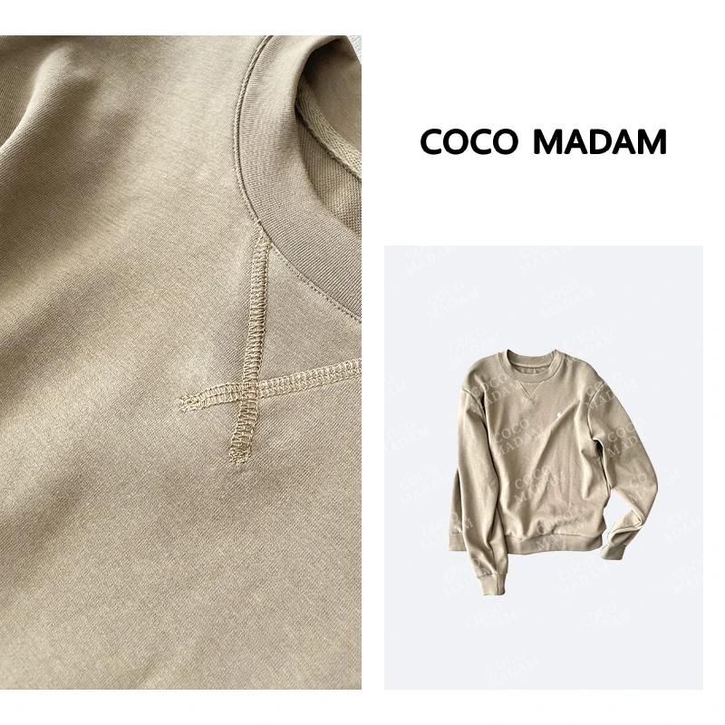 《An ni》Ani-B342 秋季时尚休闲百搭纯色简约长袖圆领卫衣