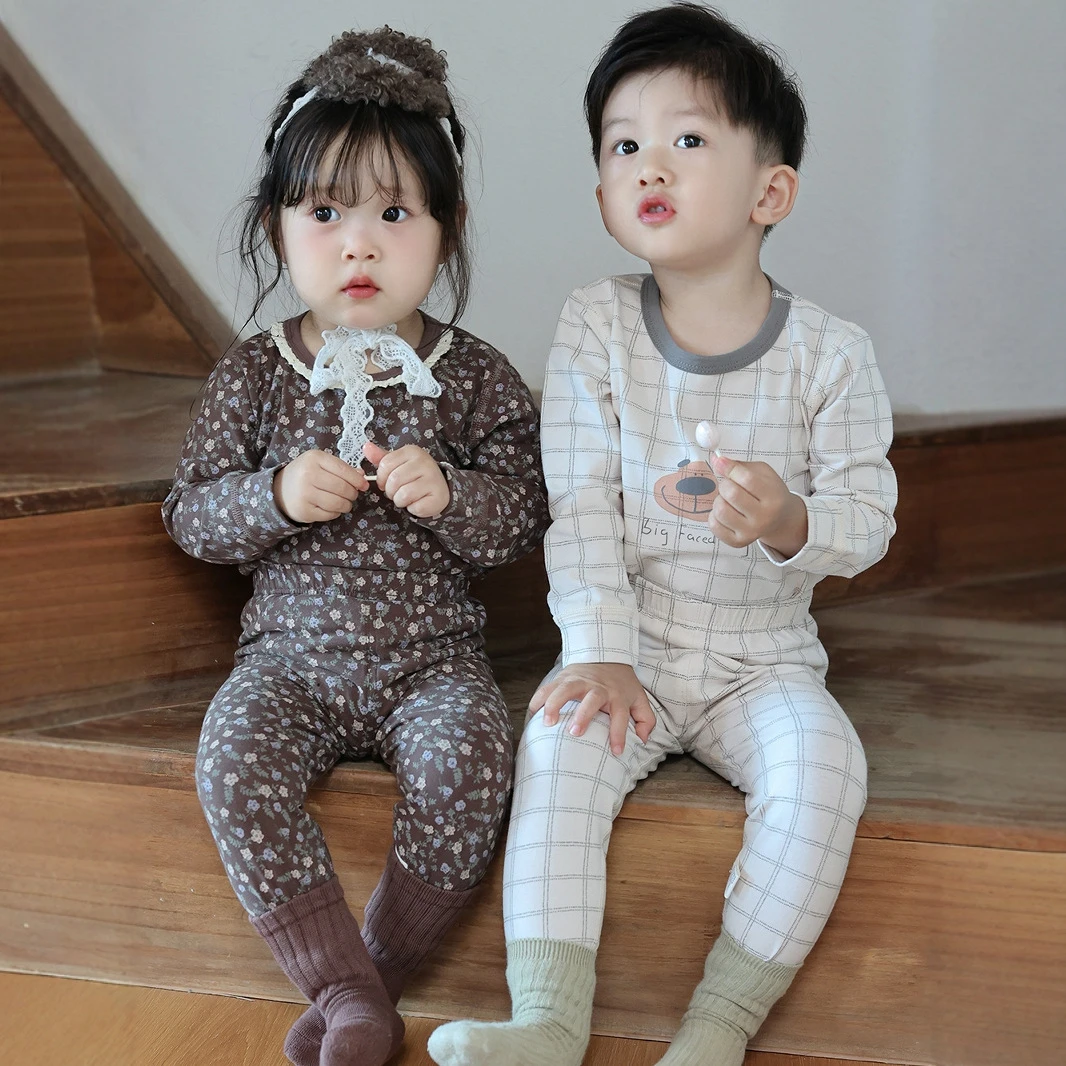 宝宝秋衣秋裤春秋儿童内衣套装男女童睡衣打底家居服韩版时尚保暖