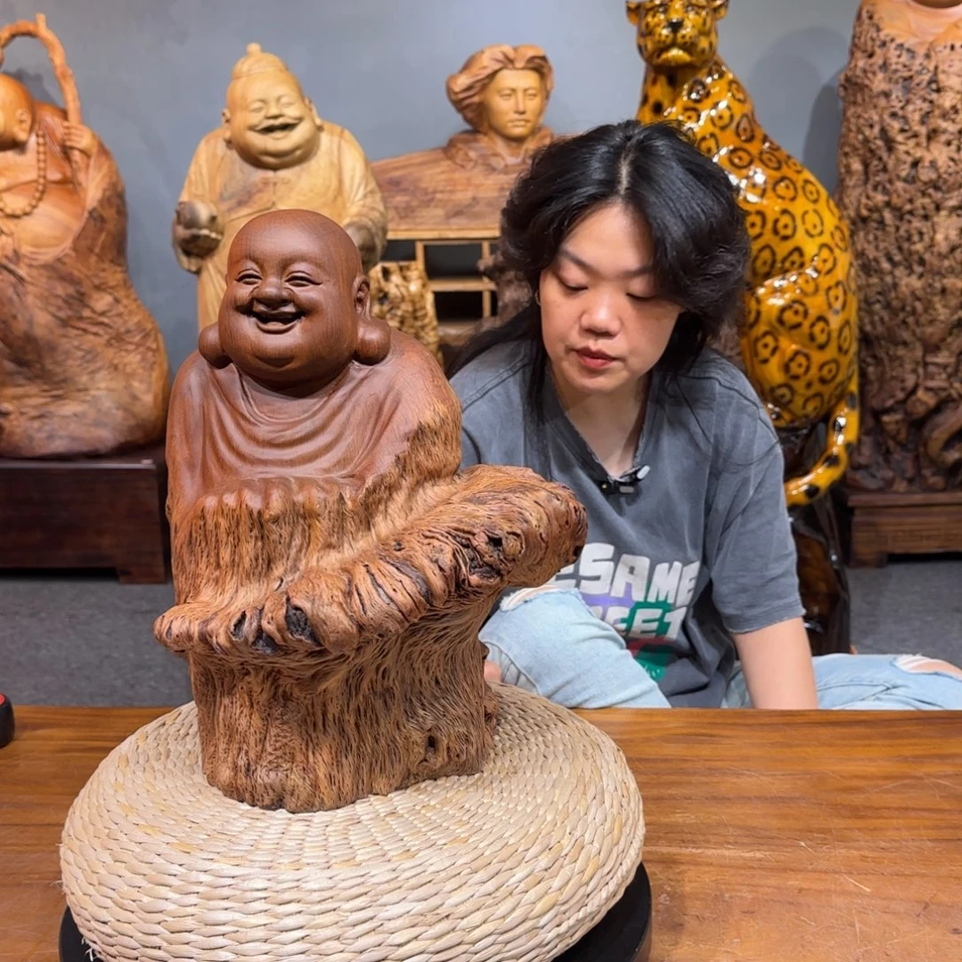 木娑罗木弥勒佛摆件