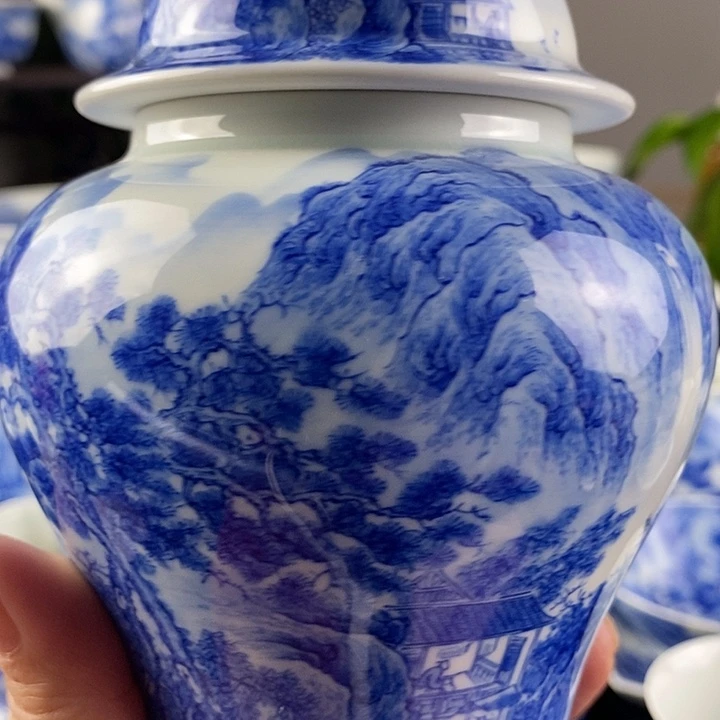 D***8陶景德镇手工手绘青花山水