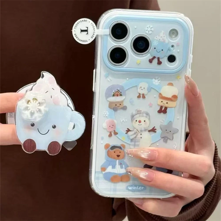 ins磁吸黄围边太阳星星人适用iPhone17promax手机壳16pro支架15女