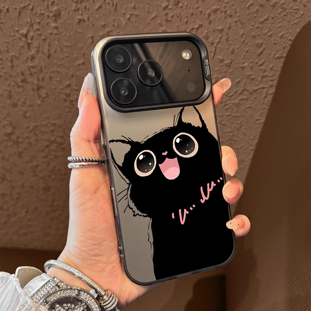 爱心猫咪适用苹果17promax手机壳iphone16pro简约小众苹果15防摔