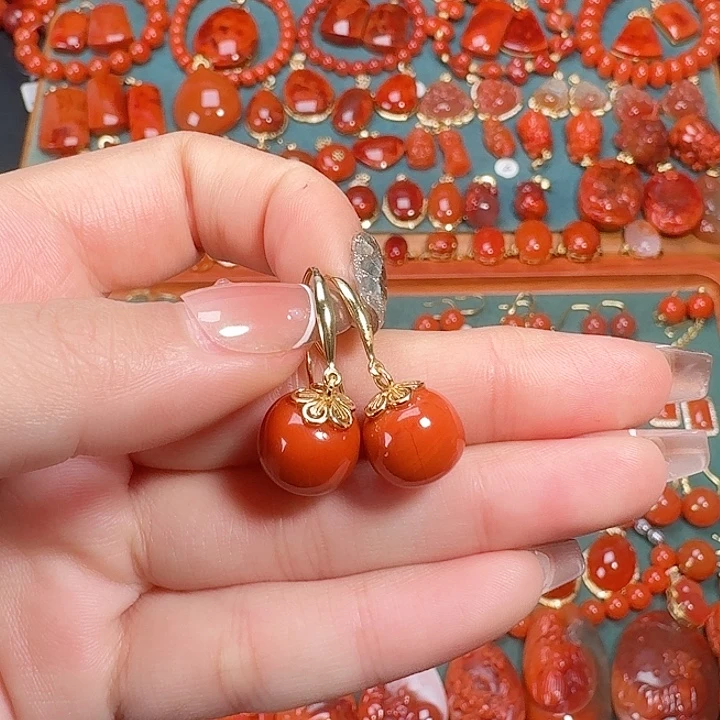 南红玛瑙银S925镶嵌11+柿柿如意