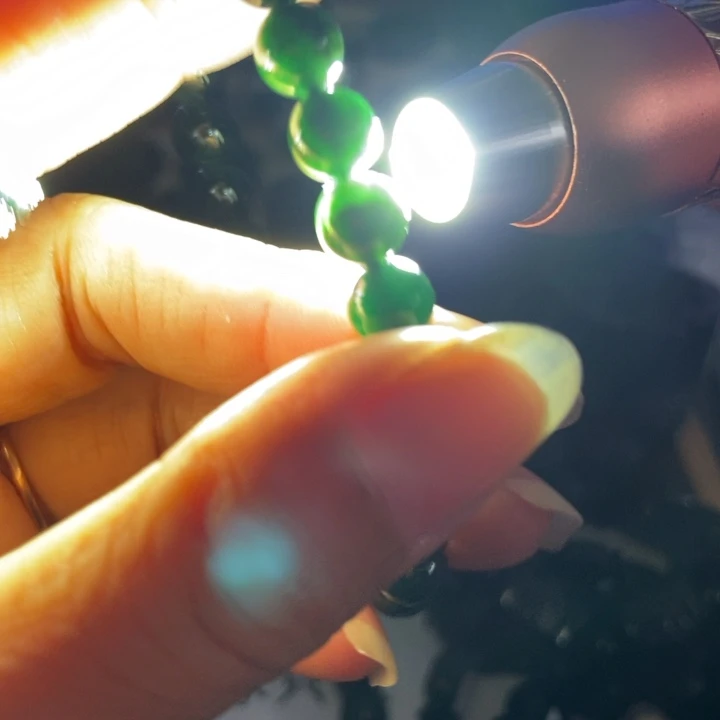 翡翠未镶嵌手链墨翠7
