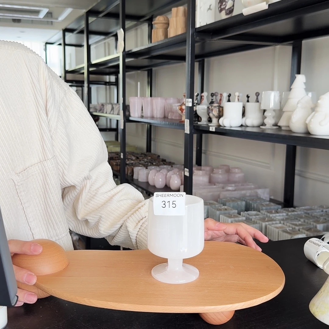 大理石315白玉高脚杯