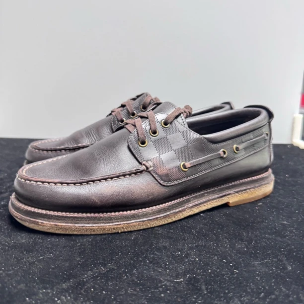 95新 LouisVuitton/路易威登  40码/uk6 皮革休闲鞋 棕色