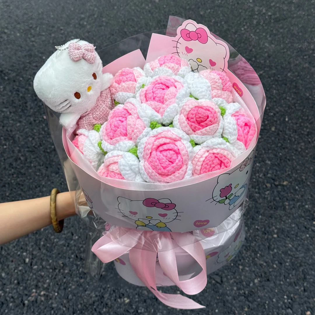 【甜心宝贝】情人节 hello kitty 成品手工花束送女朋友礼物