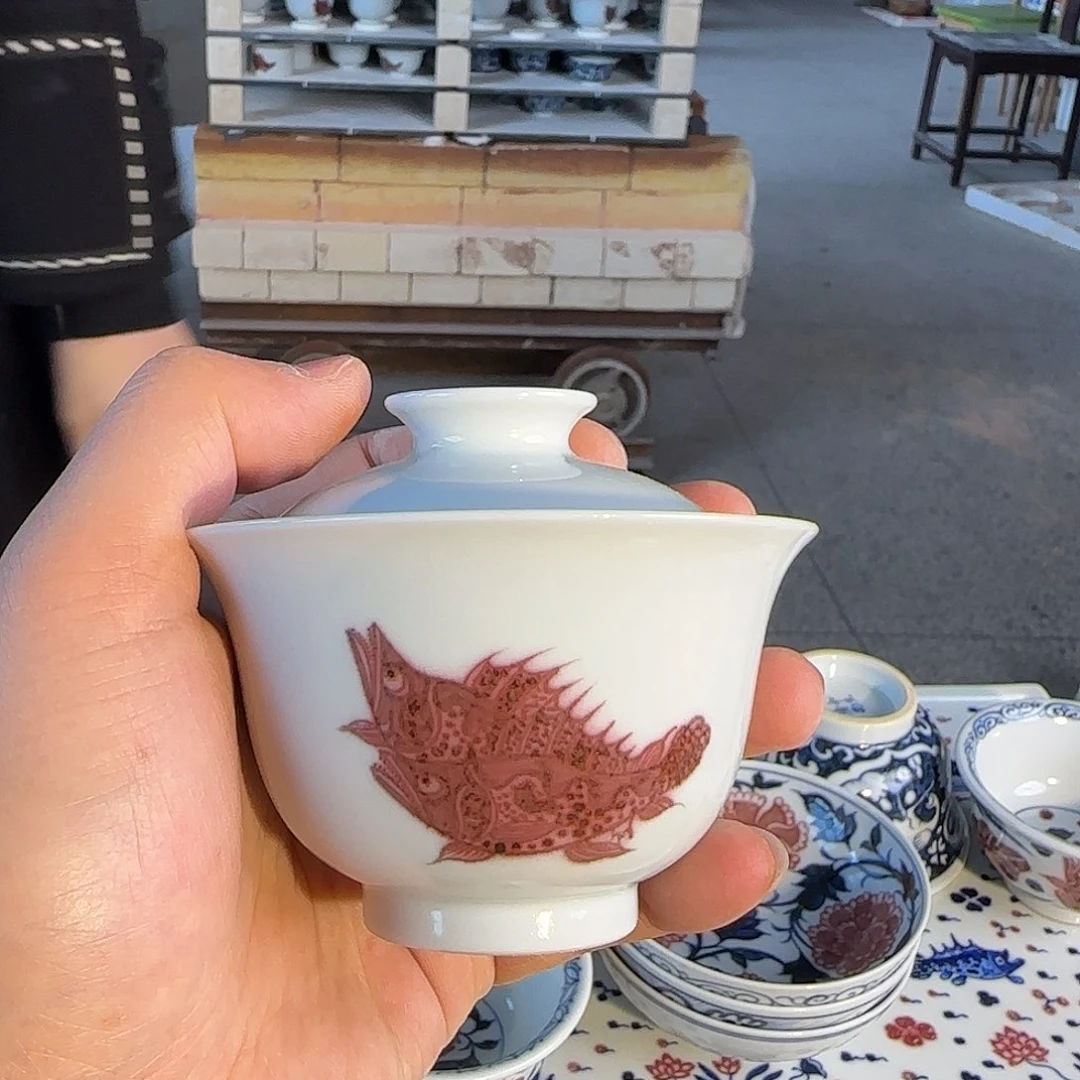 釉里红手绘开窑了吧