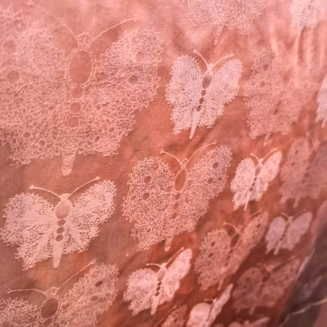 上久楷 锦花缎 蝴蝶红云纱