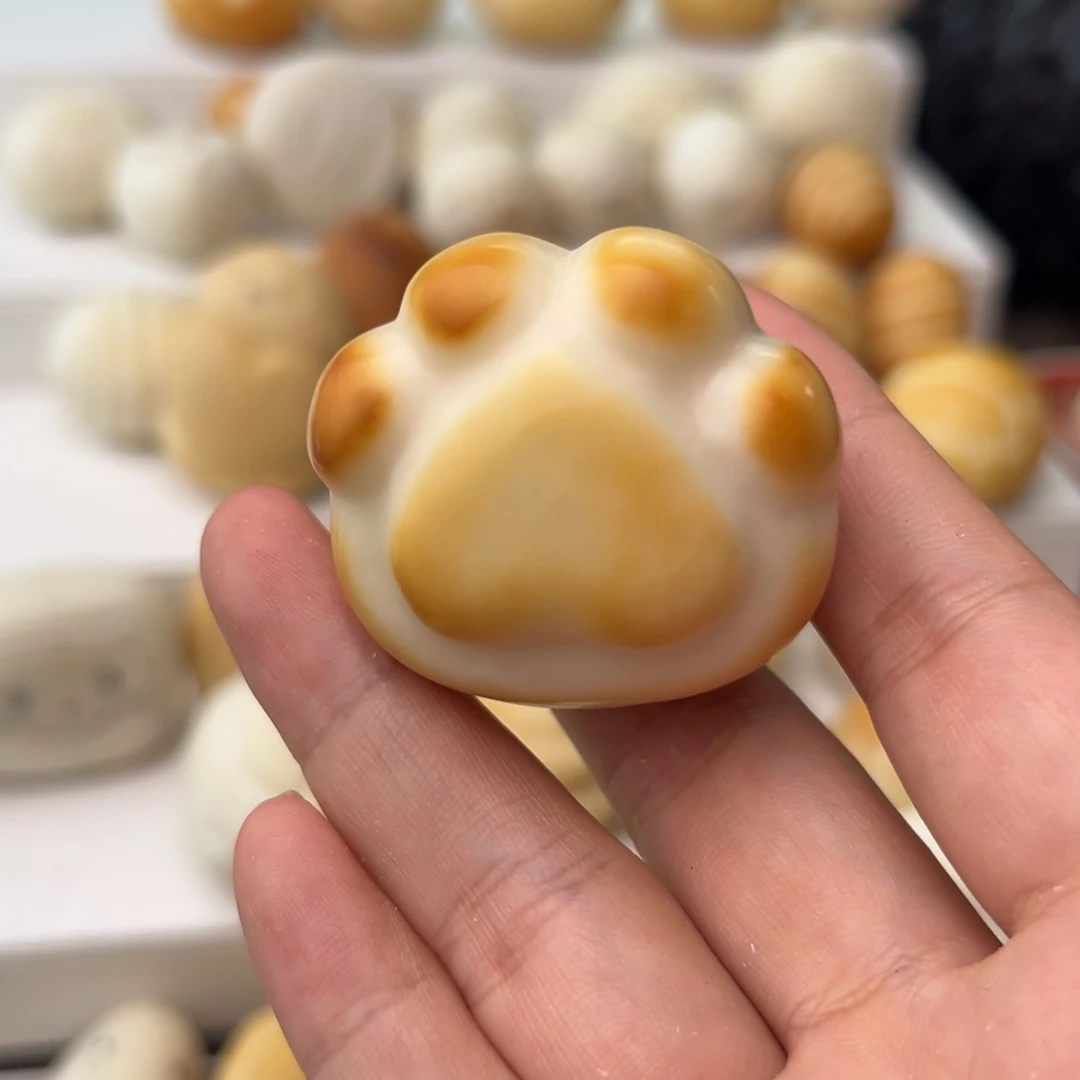 零****把件菩提根/象牙果定制猫爪爪尖镶钻芽眼透明钻不退换