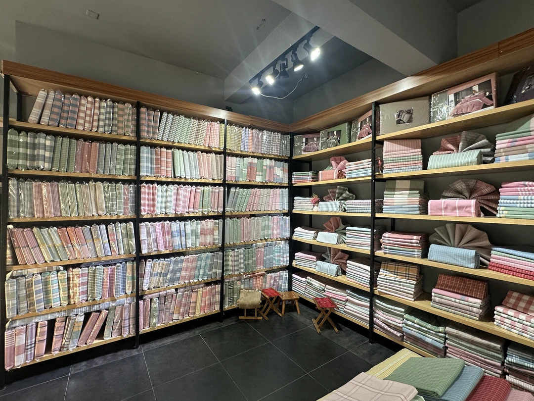 百年鲁纺/非遗/色织提花/纯棉老粗布/单凉席-千鸟格