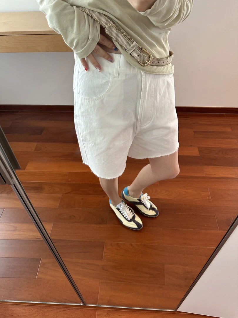 【ZHANGDAYUN】10930#【ins博主剪切毛边极简老钱短裤】