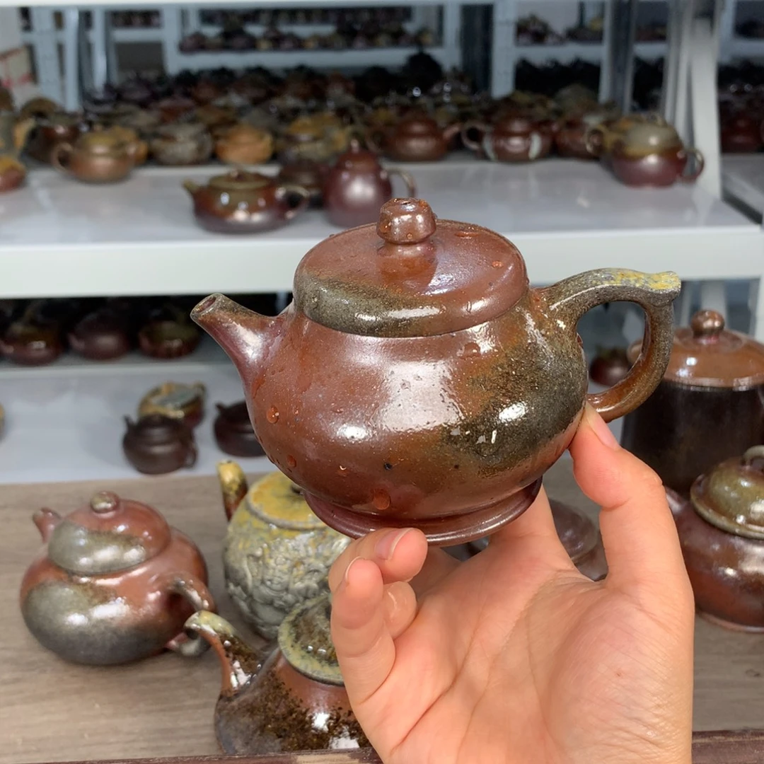 茶壶紫砂纯自然柴烧