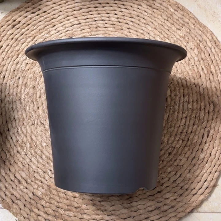 紫砂花盆 全手工石黄光素