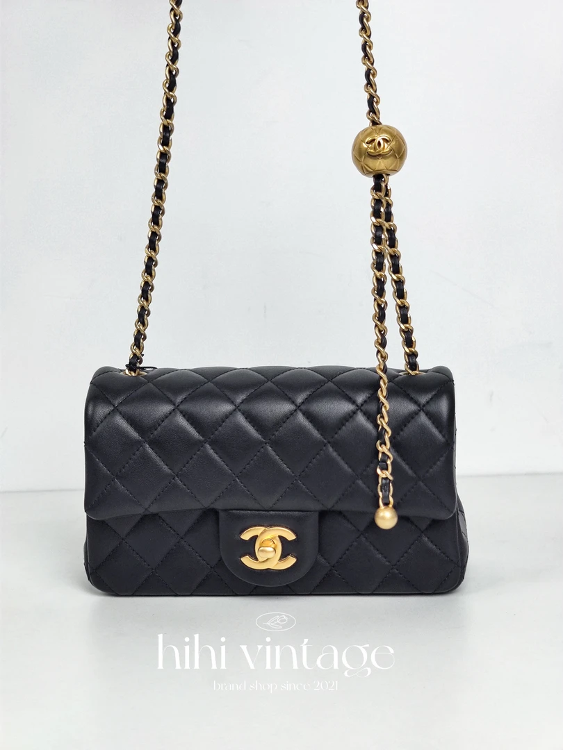 99新 Chanel/香奈儿 Chanel 黑金金球CF大mini链条包 18798481