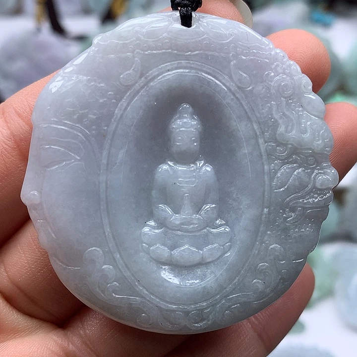 翡翠未镶嵌颈饰佛魔一念观音福利