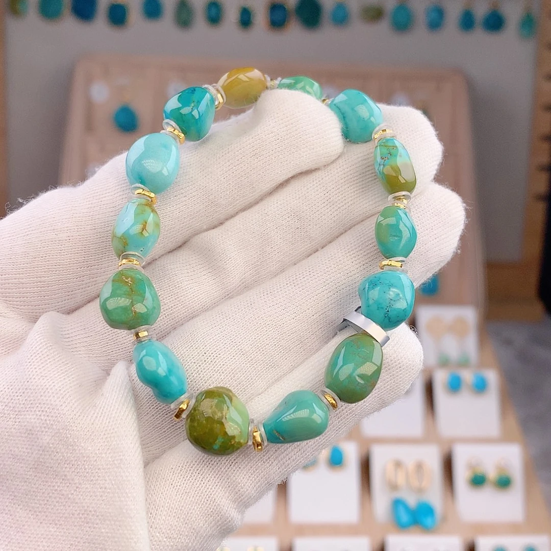 绿松石18K金镶嵌颈饰