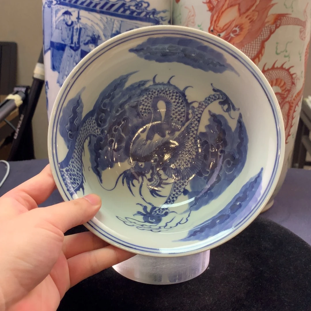 碗3632瓷器—青花过墙龙纹碗