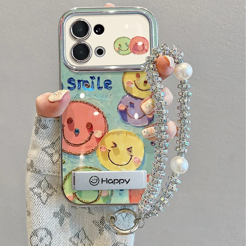 油画笑脸适用opporeno13pro手机壳高级感轻奢OPPOreno13新款防摔