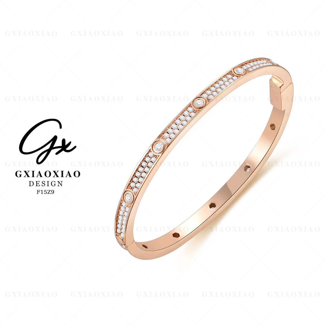 铜合金合成锆石手镯 GXX【窄版】轻奢高级感满天星手镯 F15Z8 F15Z9