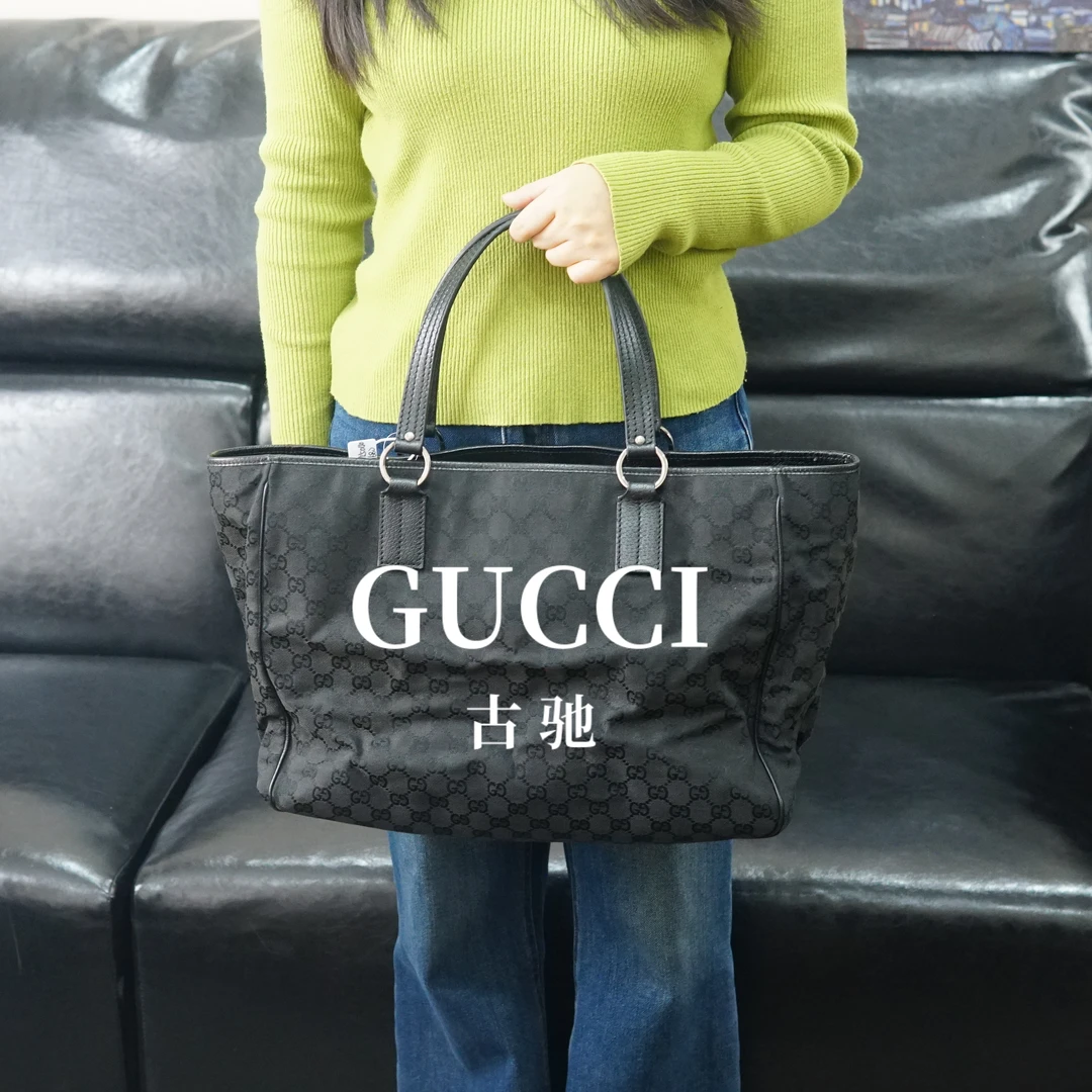 95新 GUCCI/古驰 黑色老花单肩包/JJ12715040/5040