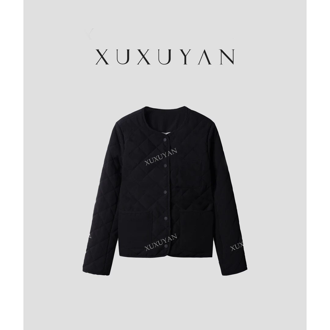 【XUXUYAN】羊毛混纺平纹菱形格外套XXZZS4089