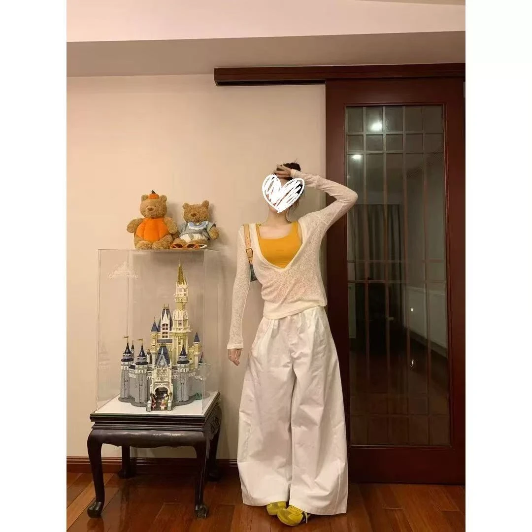 胖MM一整套设计感薄款防晒罩衫吊带阔腿裤减龄显瘦套装