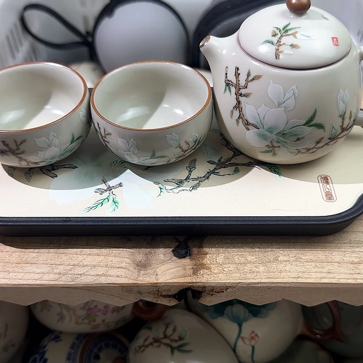 黄玉兰龙蛋壶一壶二杯带茶盘