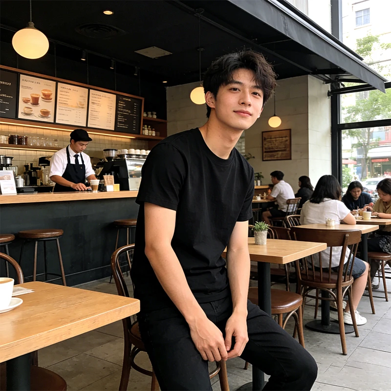 200克21支纯棉t恤文化衫圆领短袖纯色落肩半袖印字