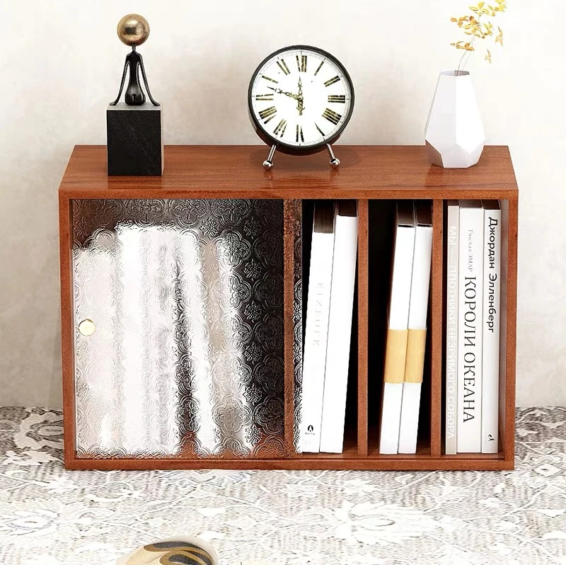 桌面书柜木柜木质杯子桌面收纳化妆品收纳盒桌上置物柜书架
