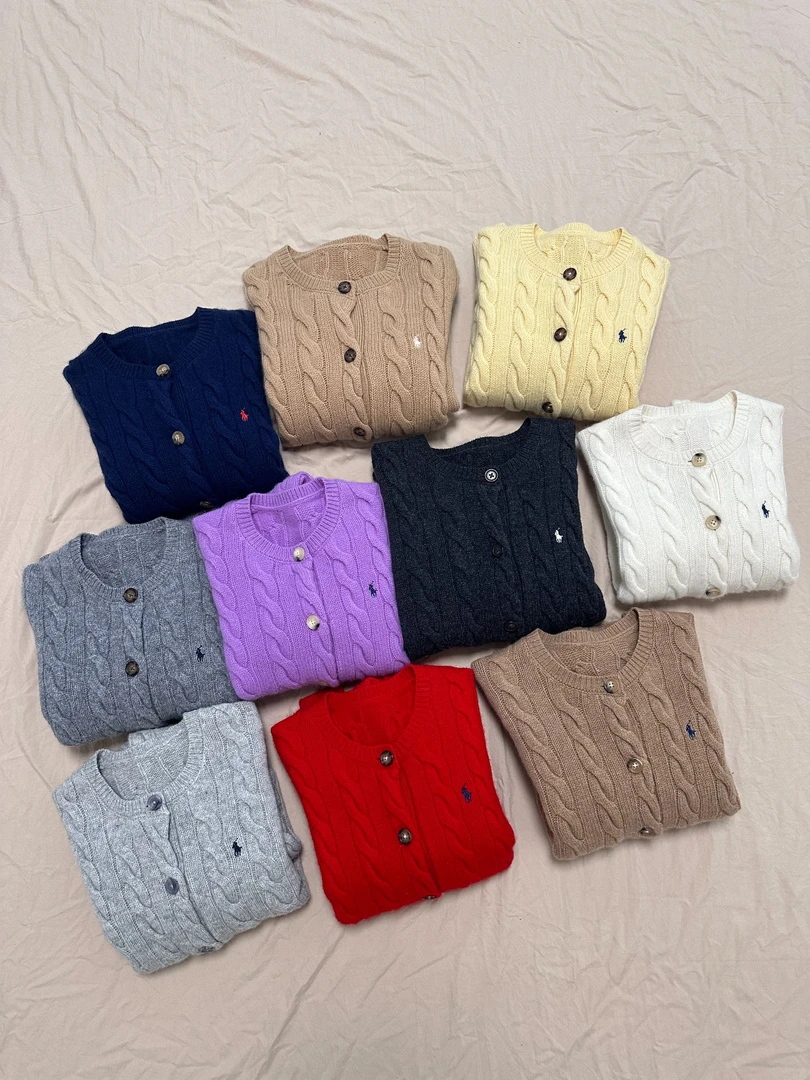 经典小马刺绣羊绒开衫80%羊毛20%羊绒亲肤细腻韩版修身款百搭