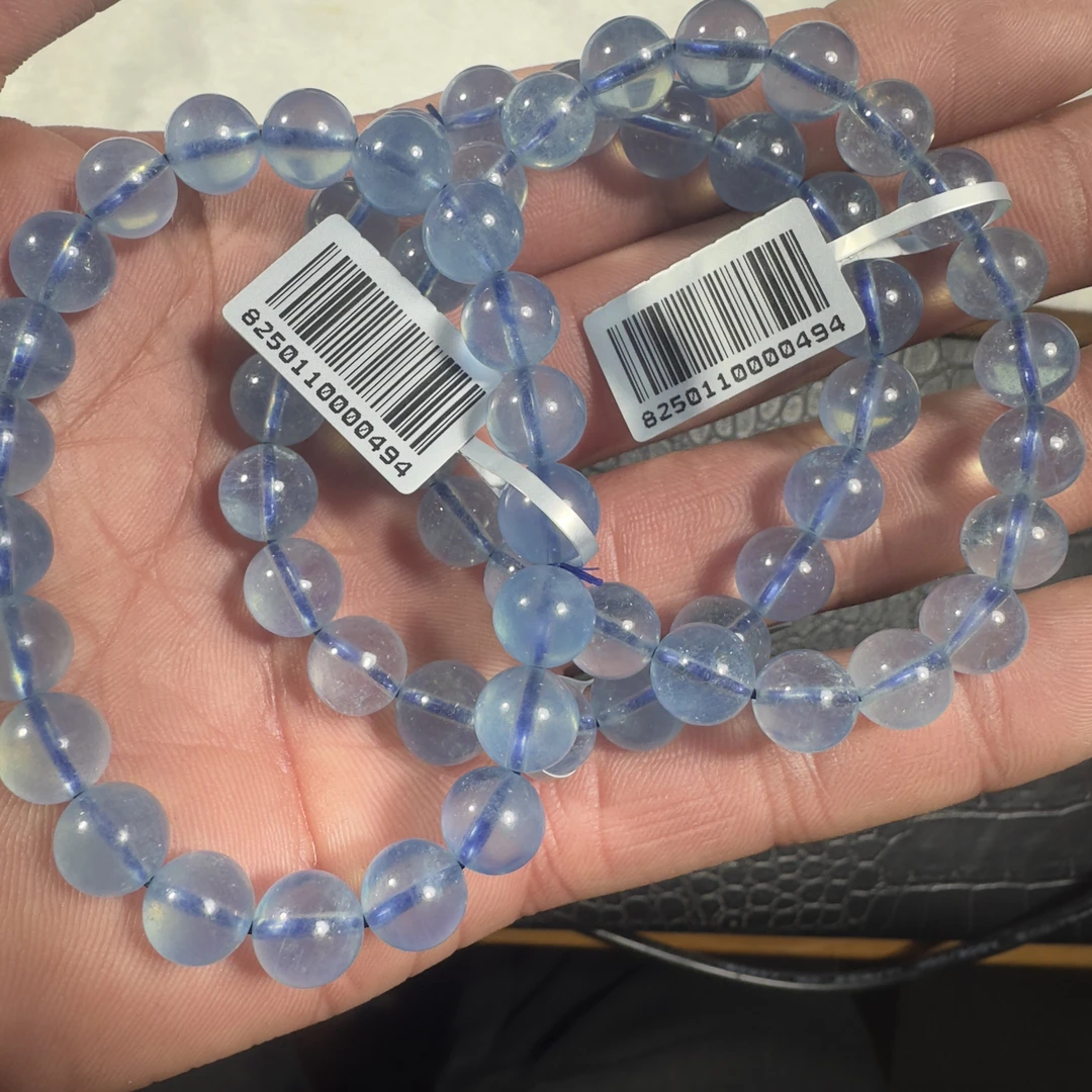 天然海蓝宝单圈手链多样式发一约9mm ck138