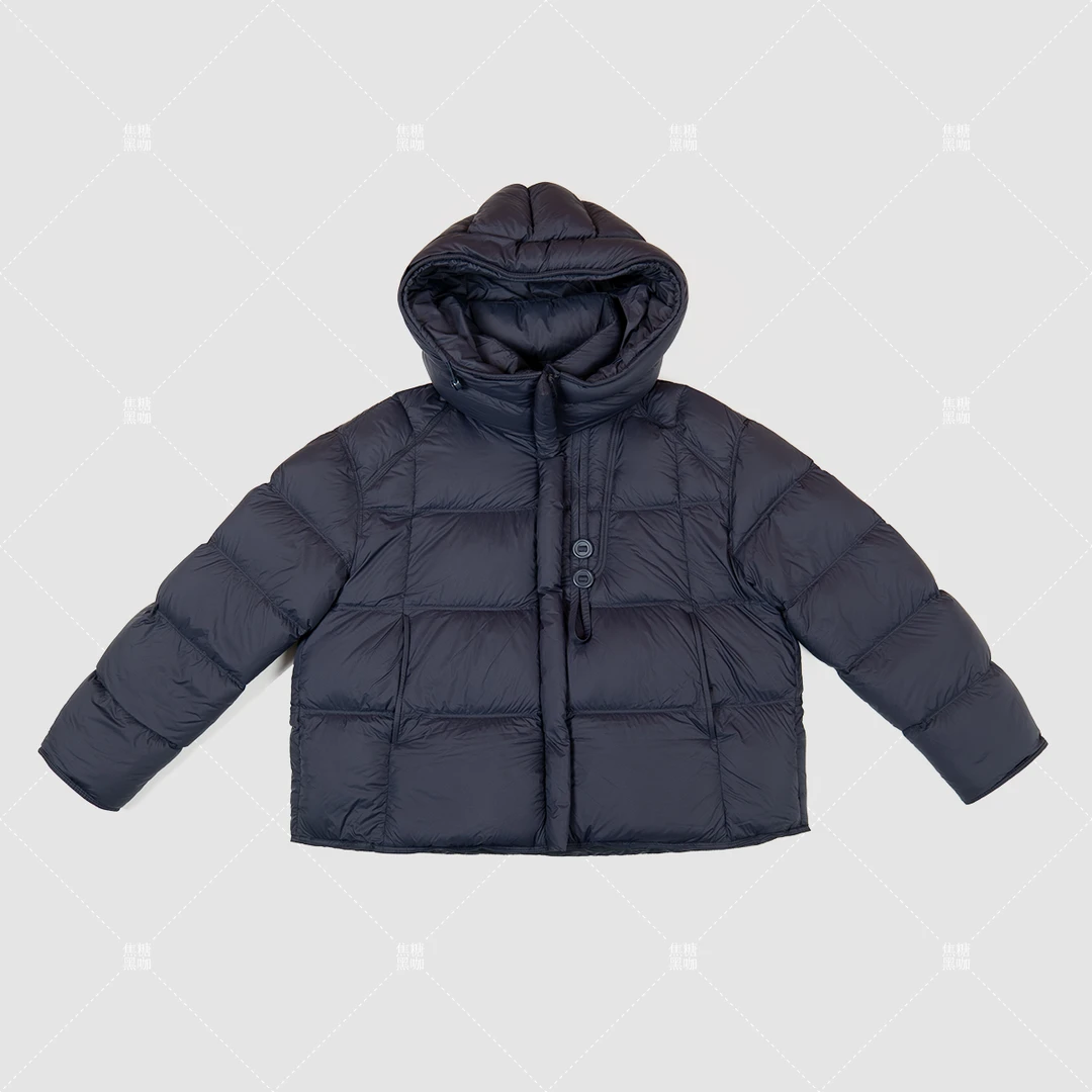 女士秋冬保暖厚款短款连帽羽绒服茧型冬款秋冬超轻简约