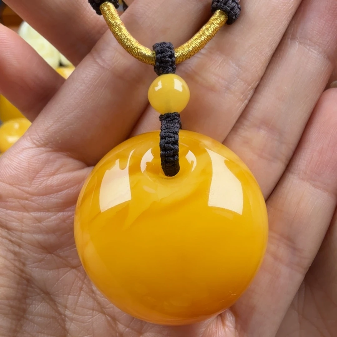 琥珀颈饰未镶嵌纯天然琥珀蜜蜡无优化