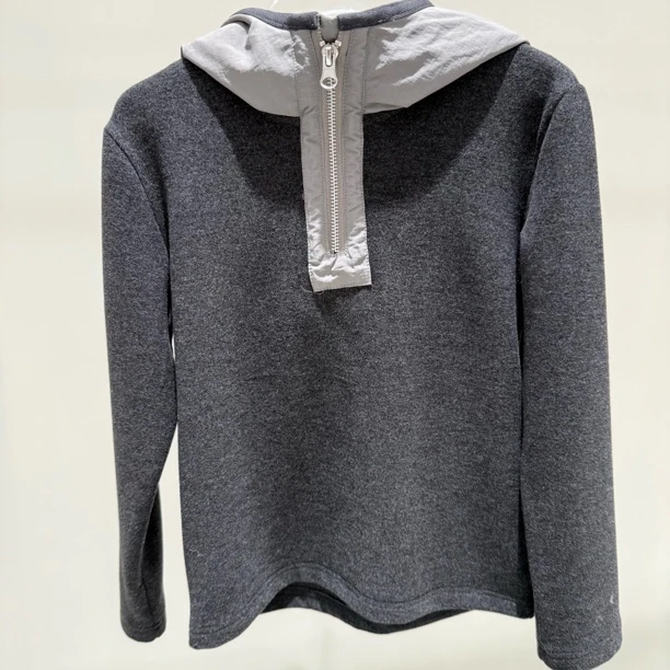 儿童秋冬拼接连帽休闲T恤