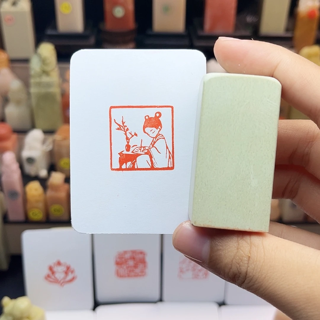 寿山石印石写字女孩2.5 手工篆刻