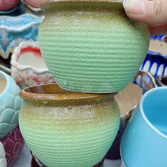 多肉绿植陶瓷花盆9.9包邮